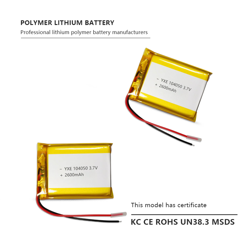 3.7 V Li-ion Battery 104050-2600mah